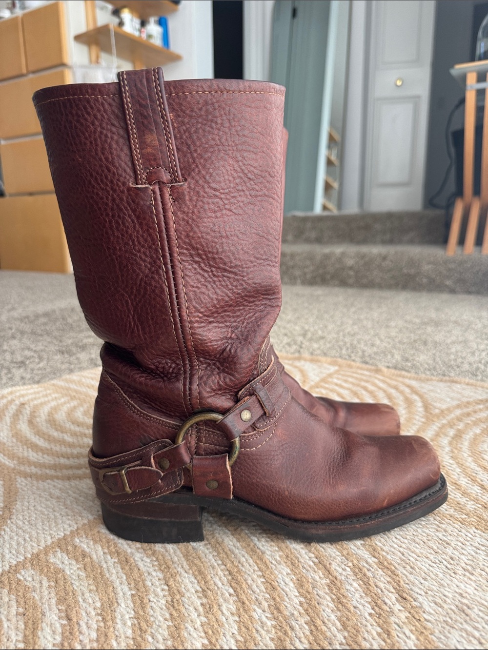 Women’s Frye Brown Leather Harness Boots - Picture 6 of 6